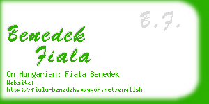 benedek fiala business card